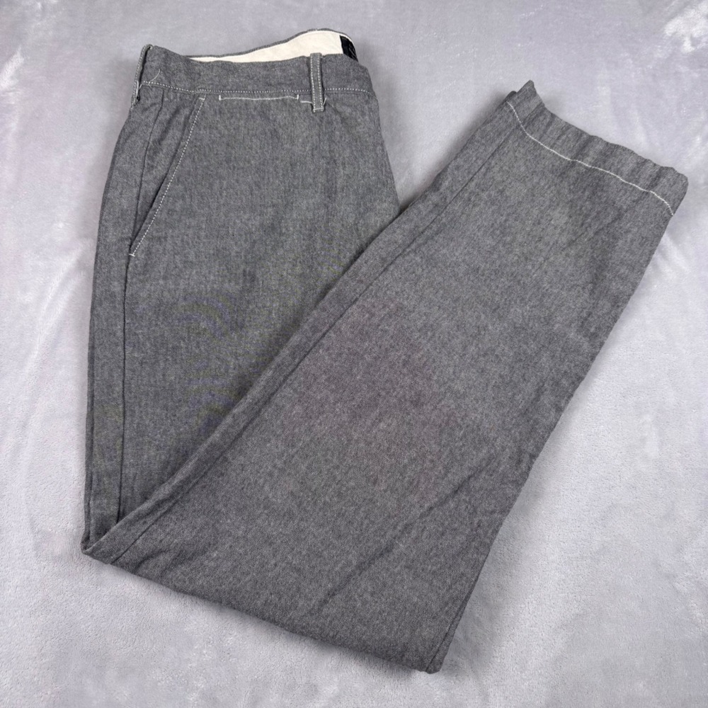 J.Crew 770 Straight Fit Pants Mens 33 Grey Stretch Cotton Contrast Stitch